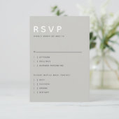 Carte de réponse RSVP en majuscules éditoriales gr (Debout devant)