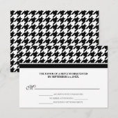 Carte de réponse RSVP en noir blanc (Devant / Derrière)