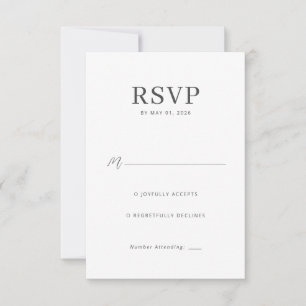 Carte de réponse RSVP en nuances de gris élégantes