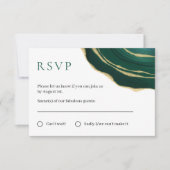 Carte de réponse RSVP en or avec pierre précieuse (Devant)