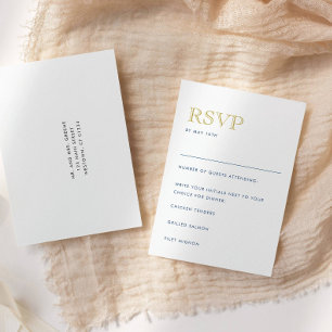 Carte de réponse RSVP en or simplement élégante ve