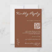 Carte de réponse RSVP en terre cuite à motif moder (Devant)