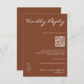 Carte de réponse RSVP en terre cuite à motif moder (Devant / Derrière)