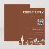 Carte de réponse RSVP en terre cuite Western Deser (Devant / Derrière)