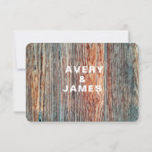 Carte de réponse RSVP en tranche de bois rustique (Dos)
