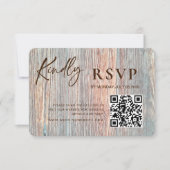 Carte de réponse RSVP en tranche de bois rustique (Devant)