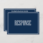 Carte de réponse RSVP en typographie Navy Blue Old (Devant / Derrière)