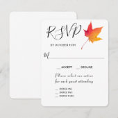 Carte de réponse RSVP Entrée Feuille d'automne Aut (Devant / Derrière)