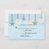 Carte de réponse RSVP Étoile de mer suspendue et p (Dos)