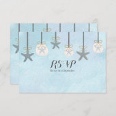 Carte de réponse RSVP Étoile de mer suspendue et p (Devant / Derrière)