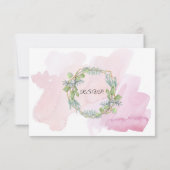 Carte de réponse RSVP Eucalyptus Gold Wreath Folid (Dos)