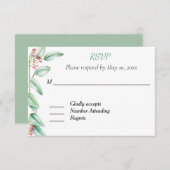 Carte de réponse RSVP Eucalyptus Wedding (Devant / Derrière)
