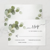 Carte de réponse RSVP Feuillage de verdure Eucalyp (Devant / Derrière)