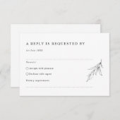 Carte de réponse RSVP feuillage minimaliste simple (Devant / Derrière)