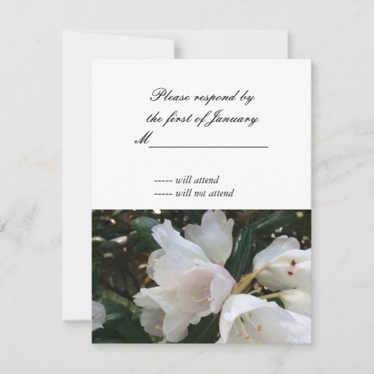 Carte de réponse RSVP Fleur Blanche (Devant)