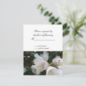 Carte de réponse RSVP Fleur Blanche (Debout devant)