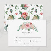 Carte de réponse RSVP fleur de minuit (Devant / Derrière)