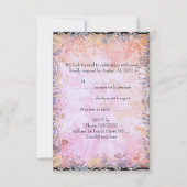 Carte de réponse RSVP Fleur rose noir (Dos)