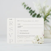 Carte de réponse RSVP Fleur sauvage florale (Debout devant)