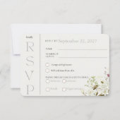Carte de réponse RSVP Fleur sauvage florale (Devant)