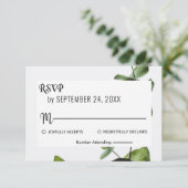 Carte de réponse RSVP fleurie vert émeraude (Debout devant)