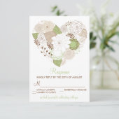 Carte de réponse RSVP Fleurs de printemps vert men (Debout devant)