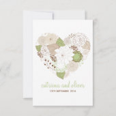 Carte de réponse RSVP Fleurs de printemps vert men (Dos)