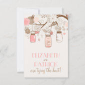 Carte de réponse RSVP Fleurs et Bocaux en rose vin (Dos)