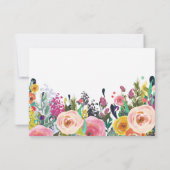 Carte de réponse RSVP Fleurs Florales Aquarelle (Dos)