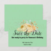 CARTE DE RÉPONSE RSVP FLEURS JAUNE VERT (Devant / Derrière)