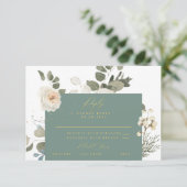 Carte de réponse RSVP Floral Botanique Douce (Debout devant)