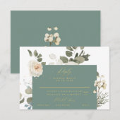 Carte de réponse RSVP Floral Botanique Douce (Devant / Derrière)