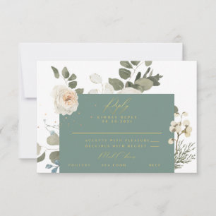 Carte de réponse RSVP Floral Botanique Douce