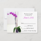 Carte de réponse RSVP Floral Orchidée violette ros (Devant)
