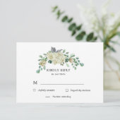 Carte de réponse RSVP Floral Spring Crem Garden (Debout devant)