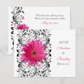 Carte de réponse RSVP florale à la marguerite Gerb (Devant / Derrière)