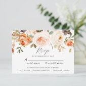 Carte de réponse RSVP Florale Automne (Debout devant)