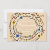 Carte de réponse RSVP Florale Branches d'arbre Rus (Dos)