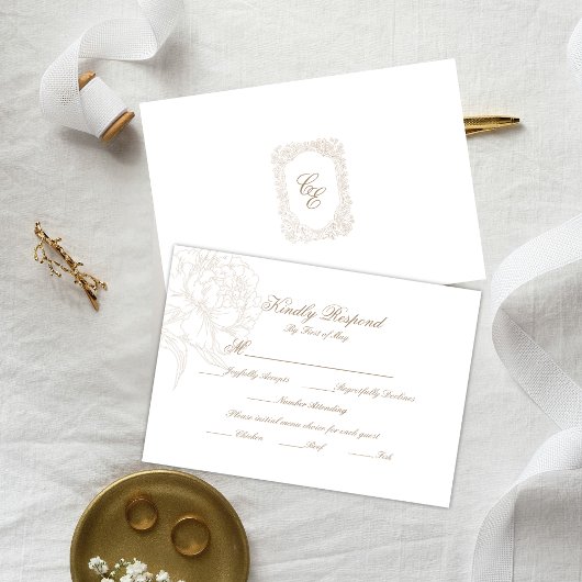 Carte de réponse RSVP florale classique