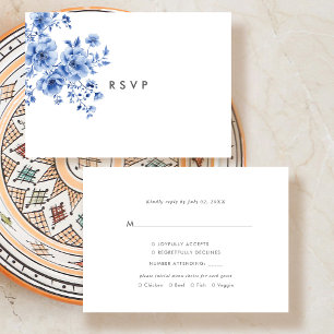 Carte de réponse RSVP Florale de la Chinoiserie d'