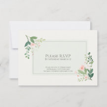 Carte de réponse RSVP florale Elégante couleur ver