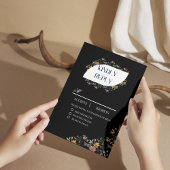Carte de réponse RSVP florale noire Boho avec repa