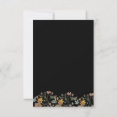 Carte de réponse RSVP florale noire Boho avec repa (Dos)