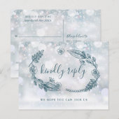 Carte de réponse RSVP Florale Rustique d'Hiver (Devant / Derrière)