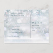 Carte de réponse RSVP Florale Rustique d'Hiver (Dos)