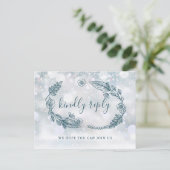 Carte de réponse RSVP Florale Rustique d'Hiver (Debout devant)