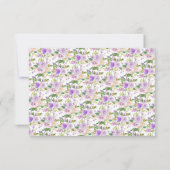 Carte de réponse RSVP Florale violet blanc (Dos)