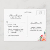 Carte de réponse RSVP florale Whimsscolor (Dos)