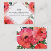 Carte de réponse RSVP Flore rouge (Devant / Derrière)