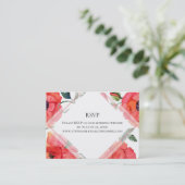 Carte de réponse RSVP Flore rouge (Debout devant)